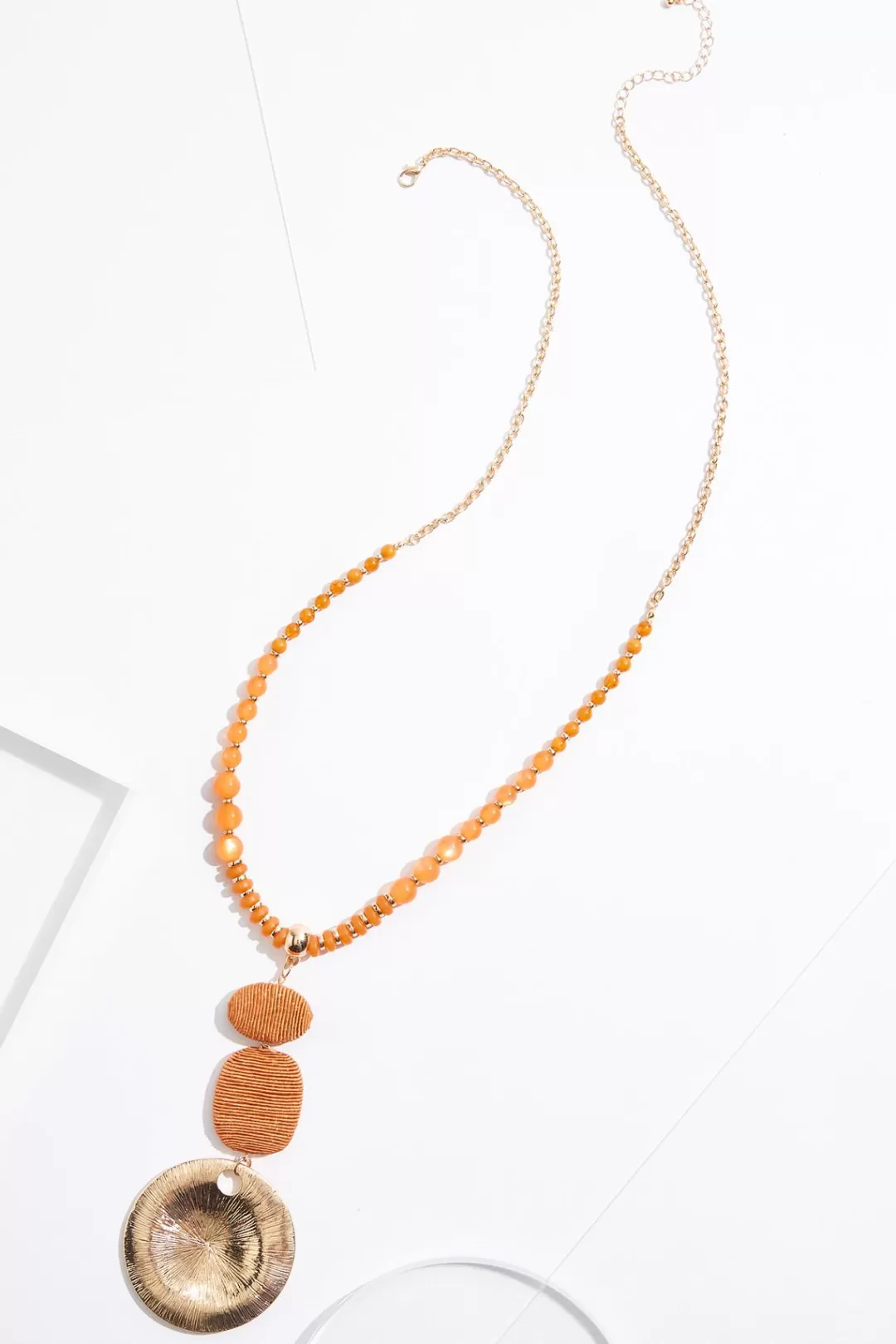 Cato Necklaces | Raffia Tiered Circle Pendant Necklace