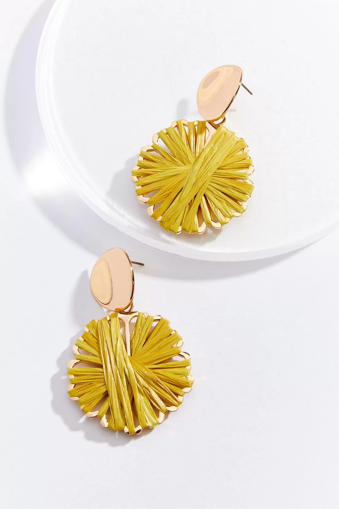 Cato Earrings | Raffia Wrapped Flower Earrings