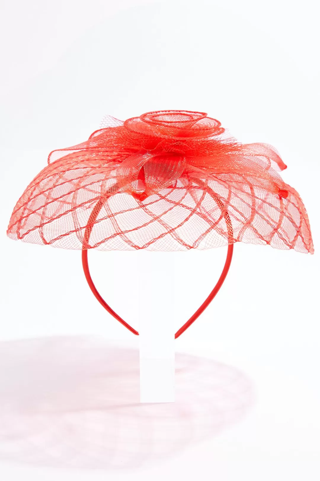 Cato Hats & Hair | Red Criss Cross Fascinator