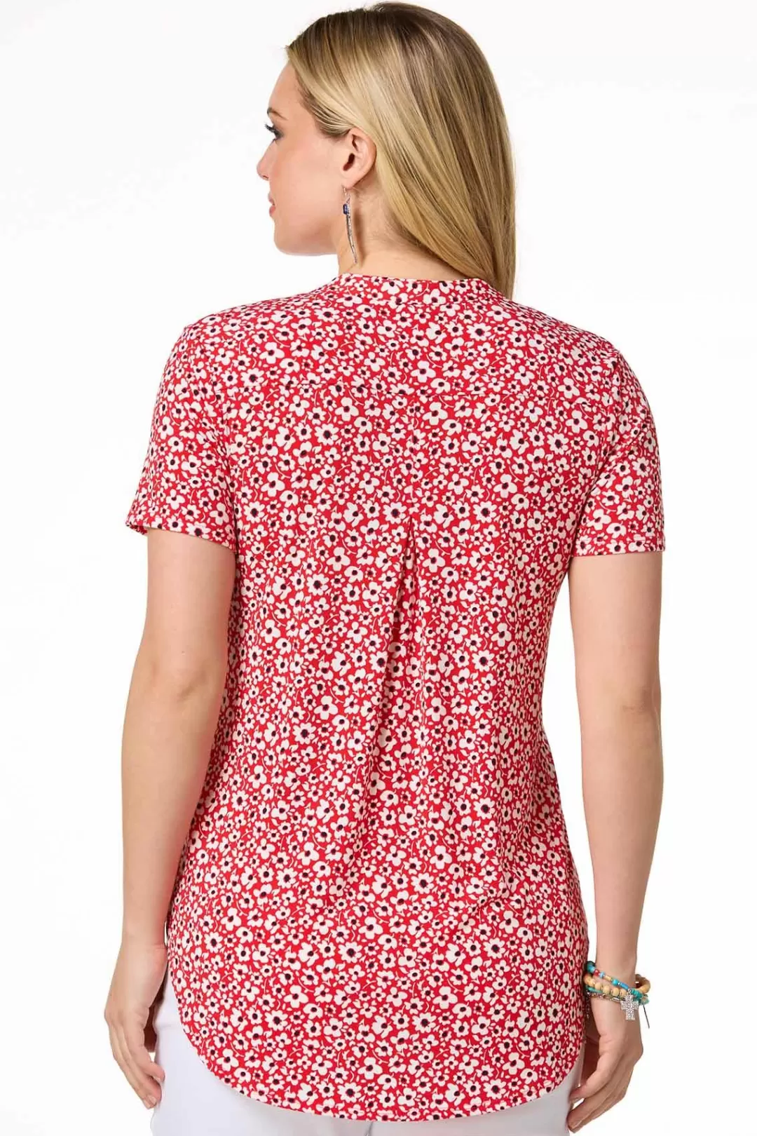 Cato Tops | Red Floral Top