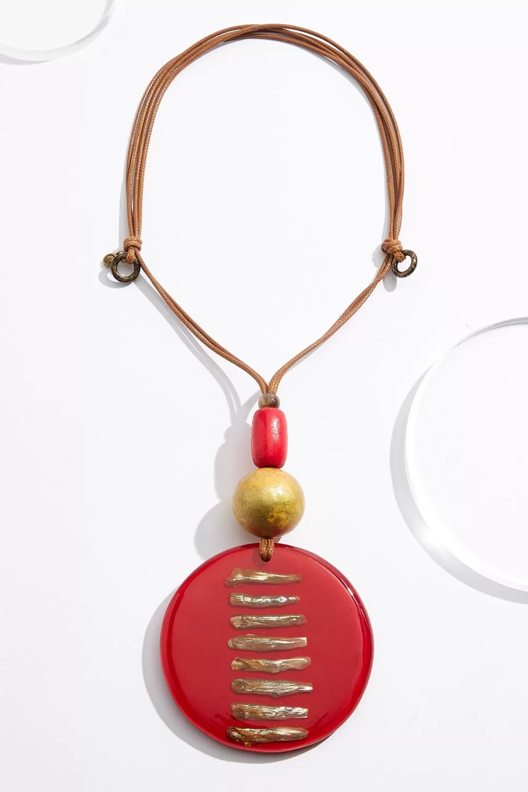 Cato Necklaces | Resin Pendant Pull- String Necklace