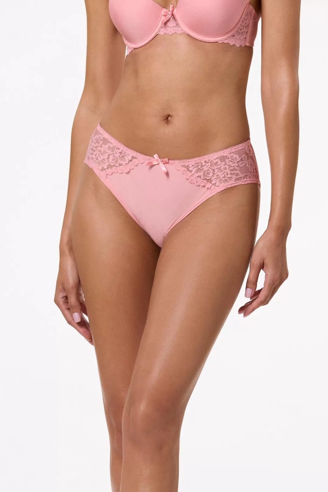 Cato Intimates | Rib Floral Lace Panty Set