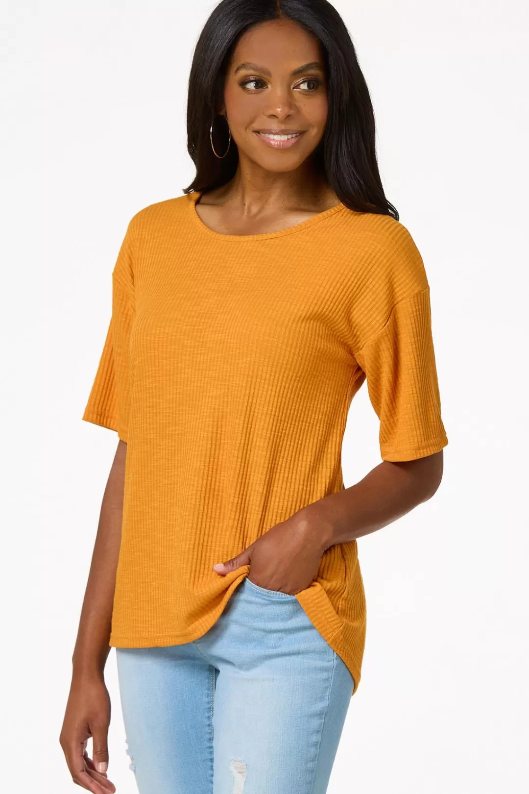 Cato Tops | Ribbed Ring Back Top