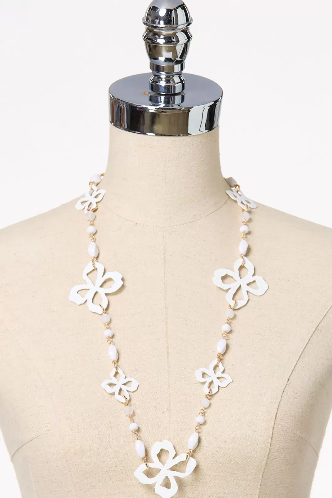 Cato Sets | Rubber Floral Long Necklace Set