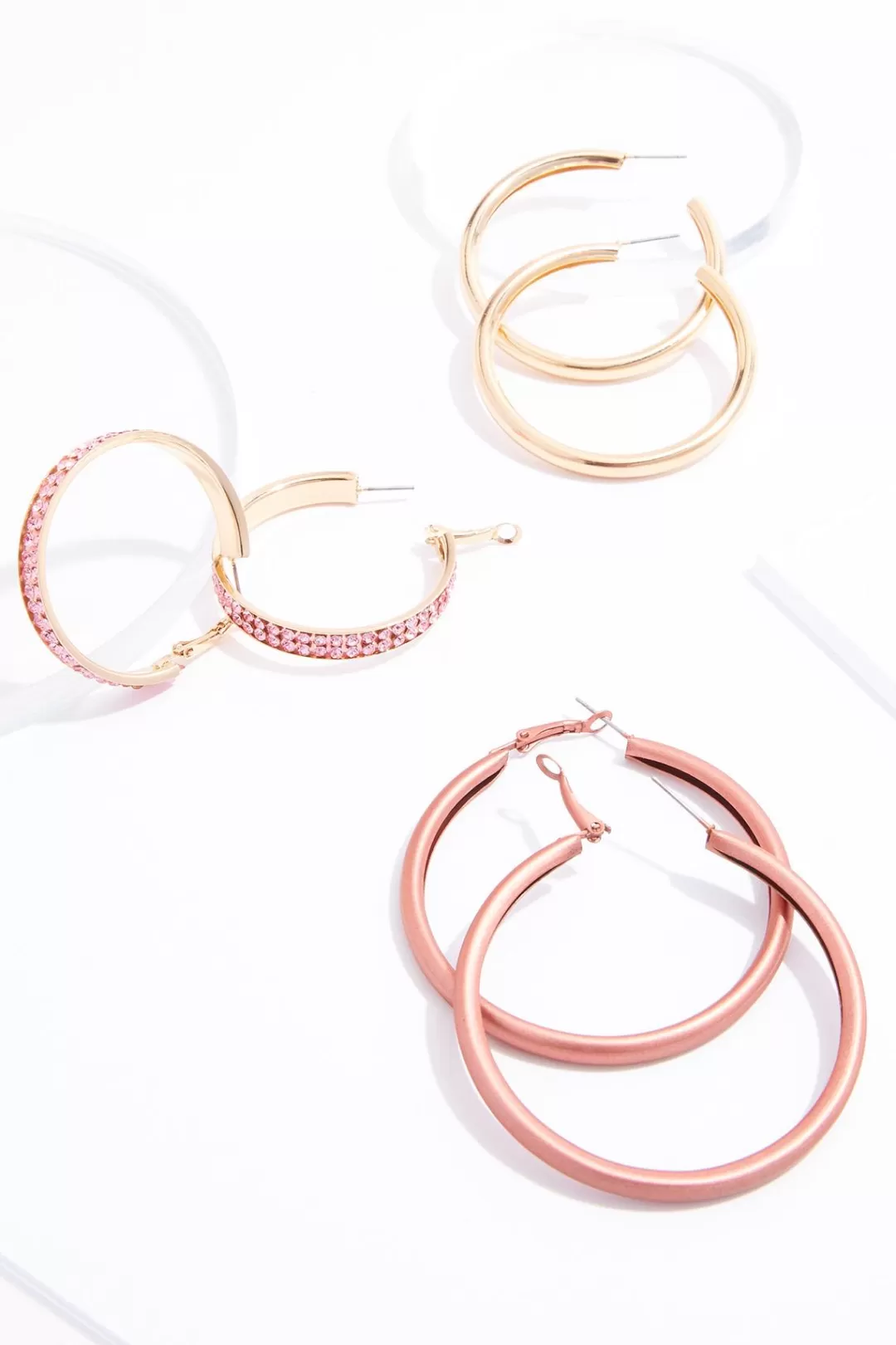 Cato Earrings | Rubber Glass Hoop Earring Set