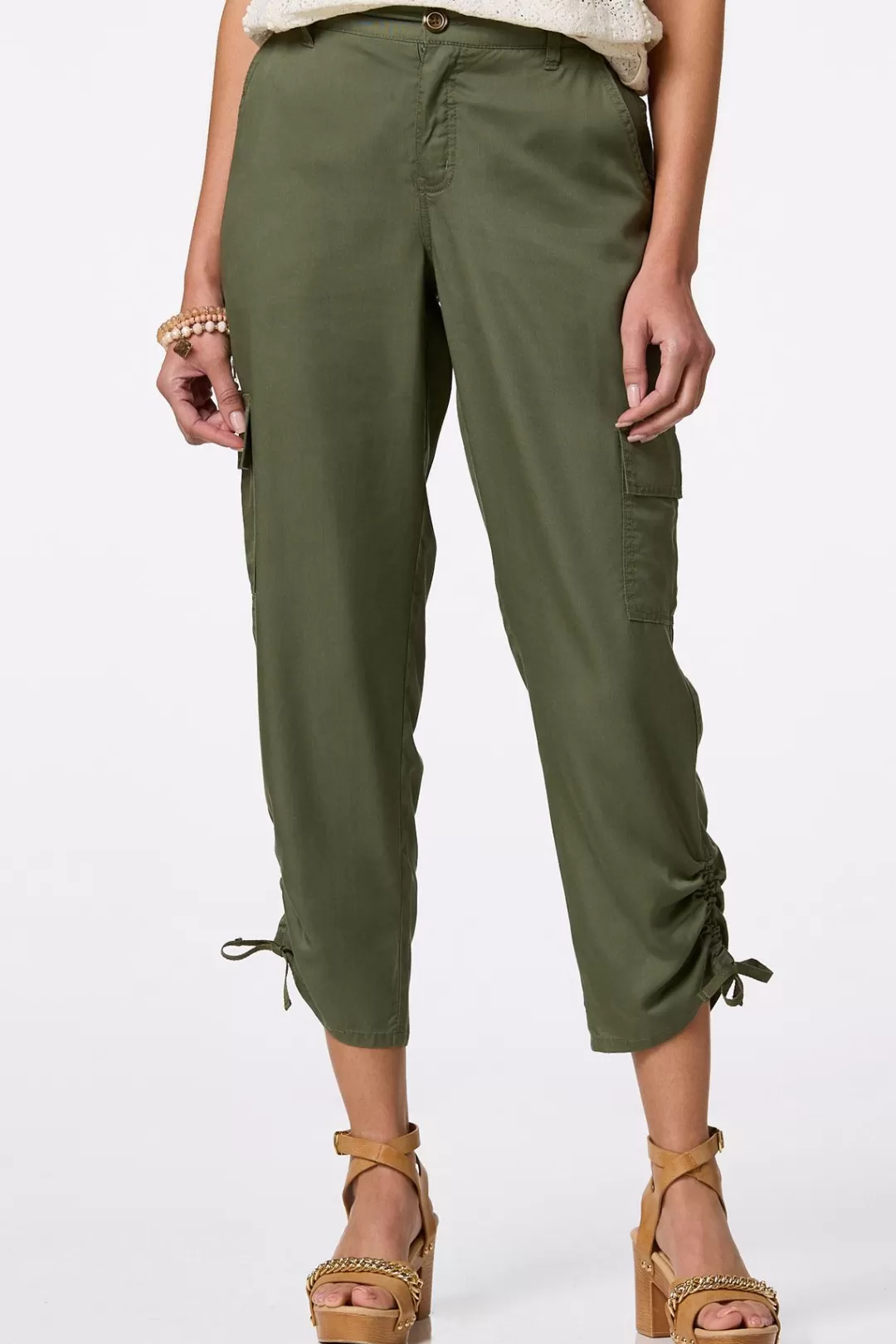 Cato Pants | Ruched Hem Cargo Pants