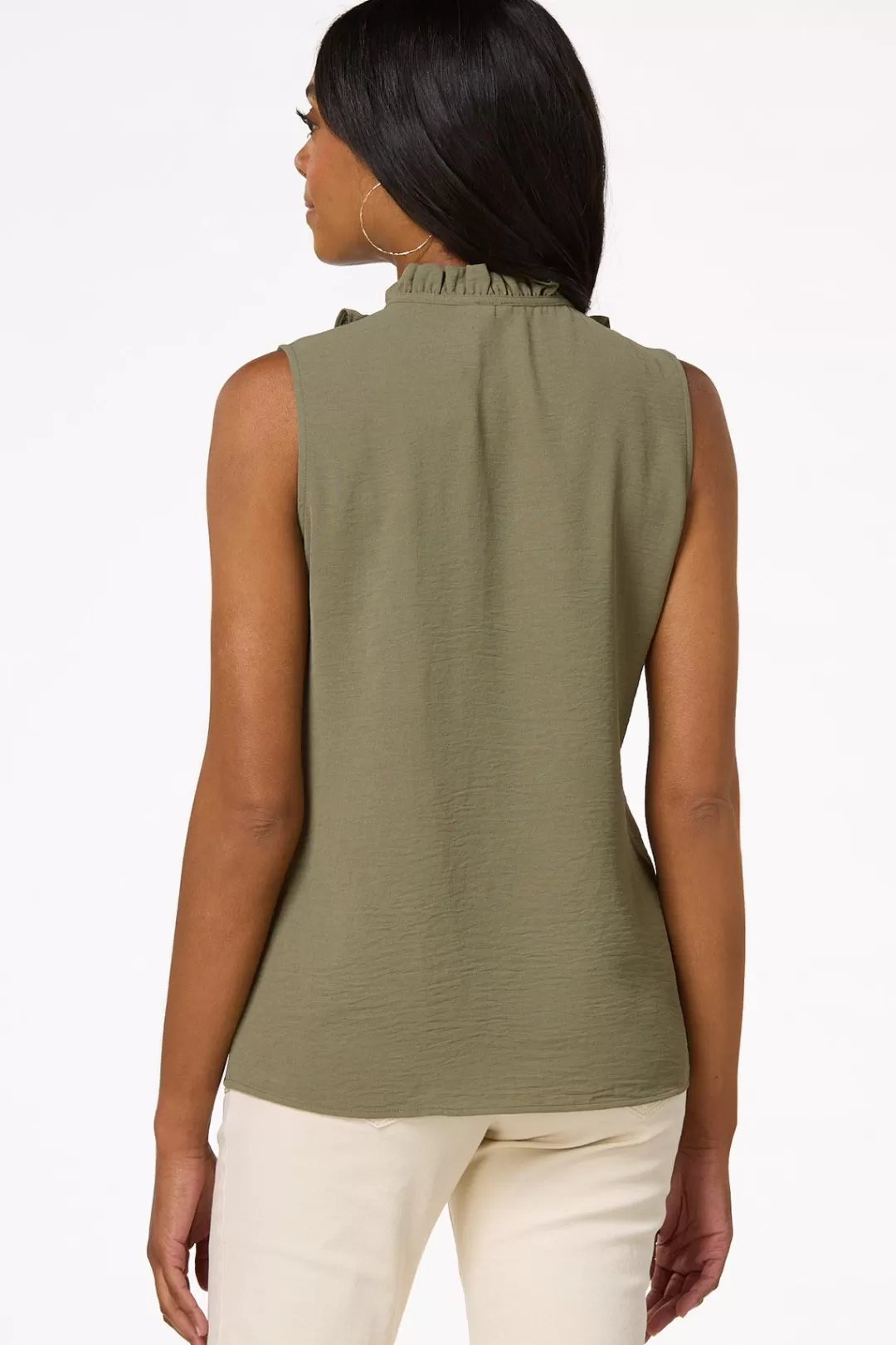 Cato Tops | Ruffled V- Neck Tank