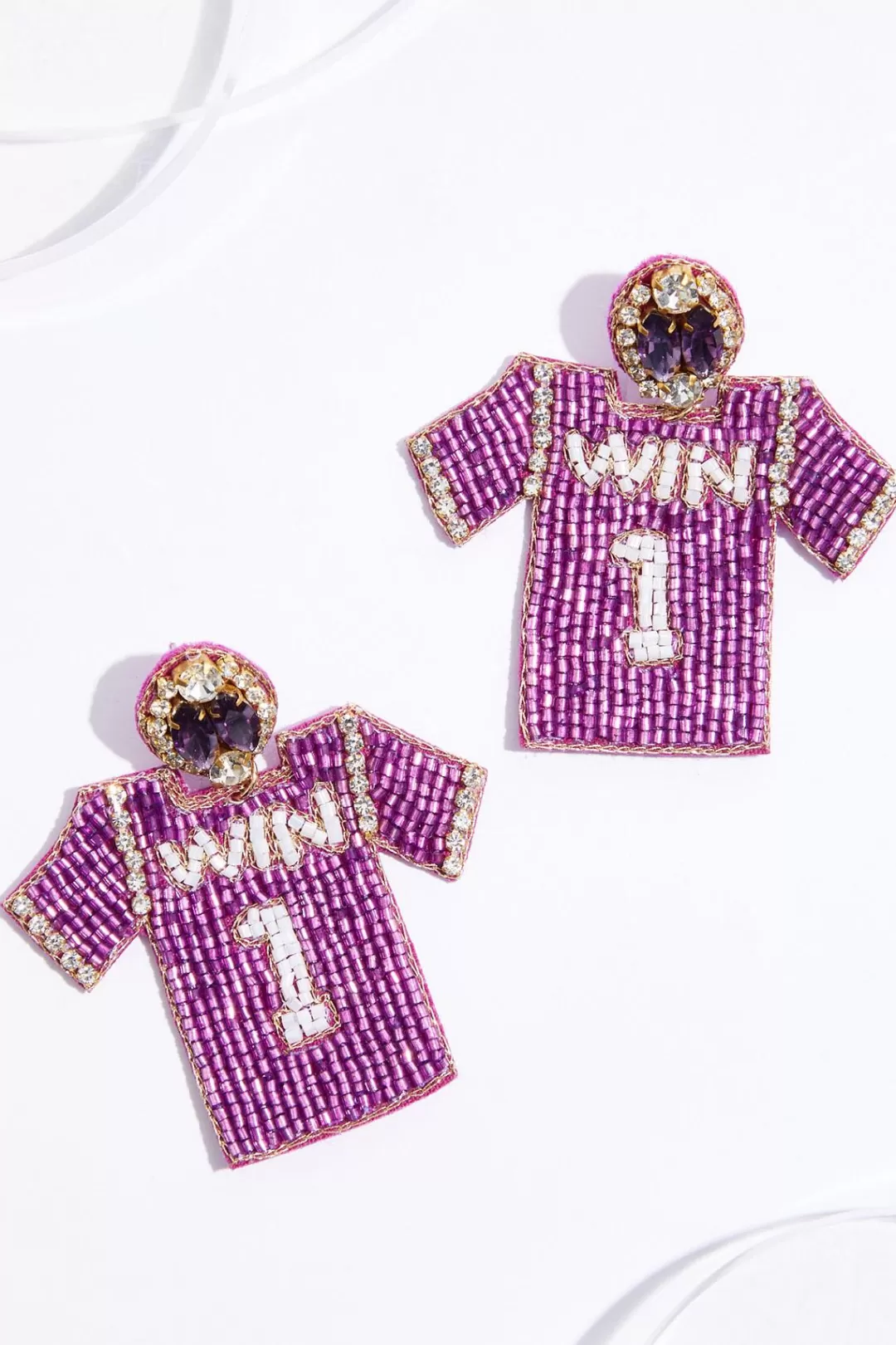 Cato Earrings | Seed Bead Win Jersey Earrings