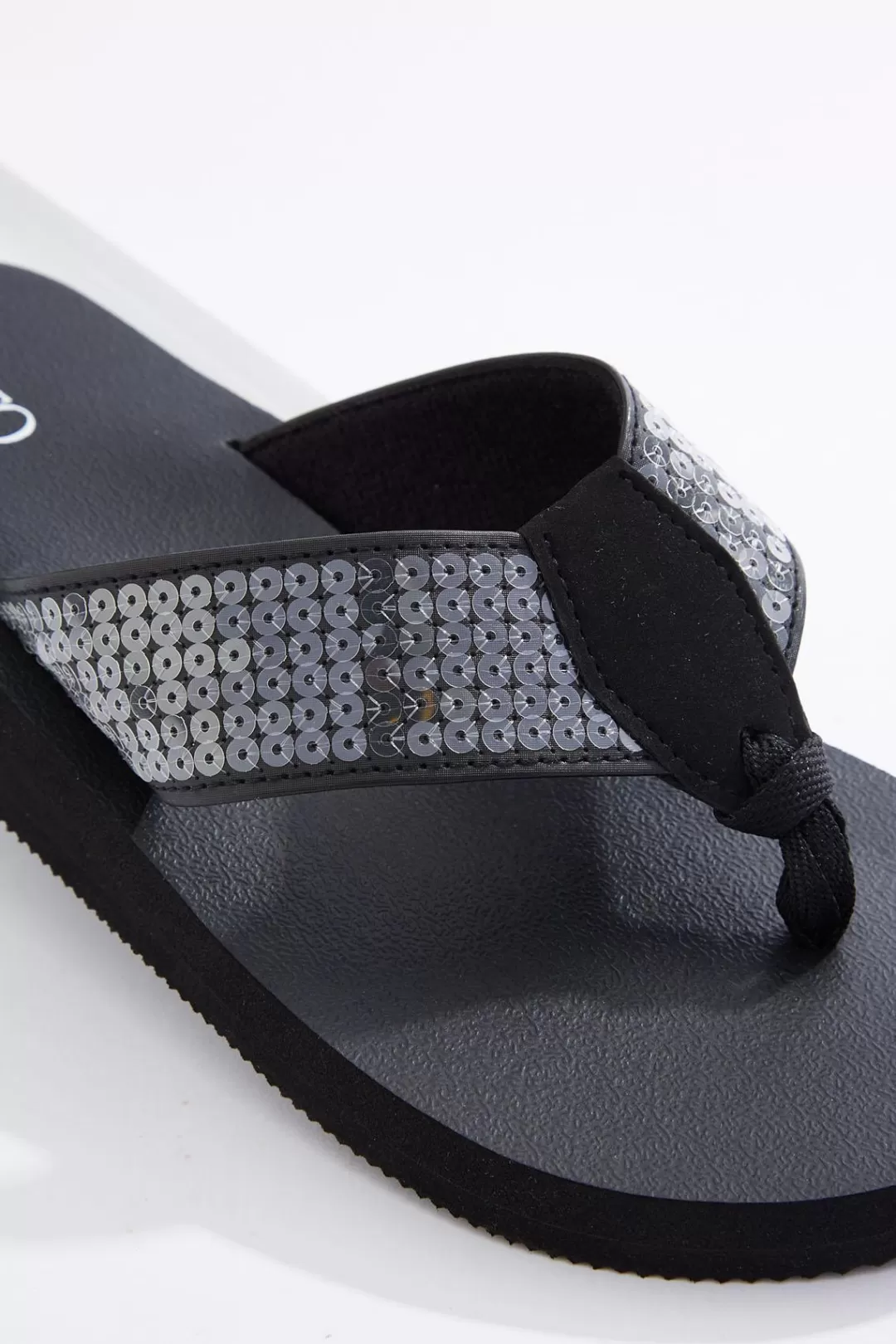 Cato Sandals | Sequin Band Flip Flops