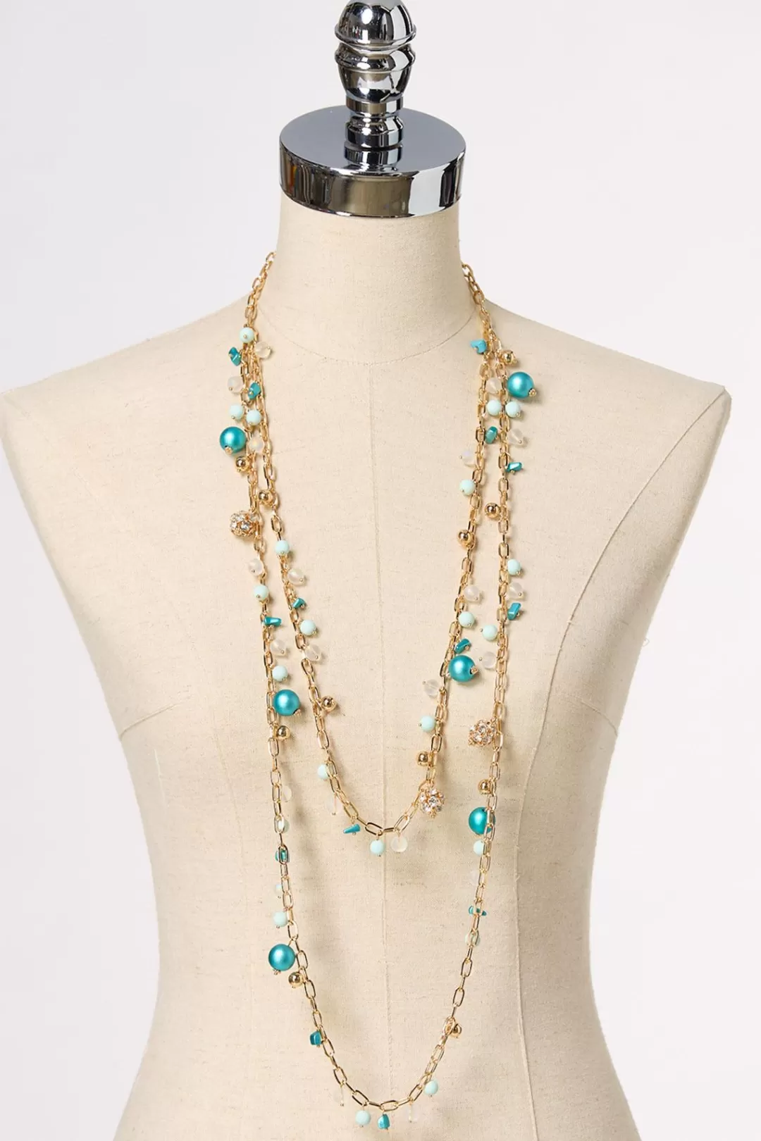 Cato Necklaces | Shaky Ball Chain Layered Long Necklace