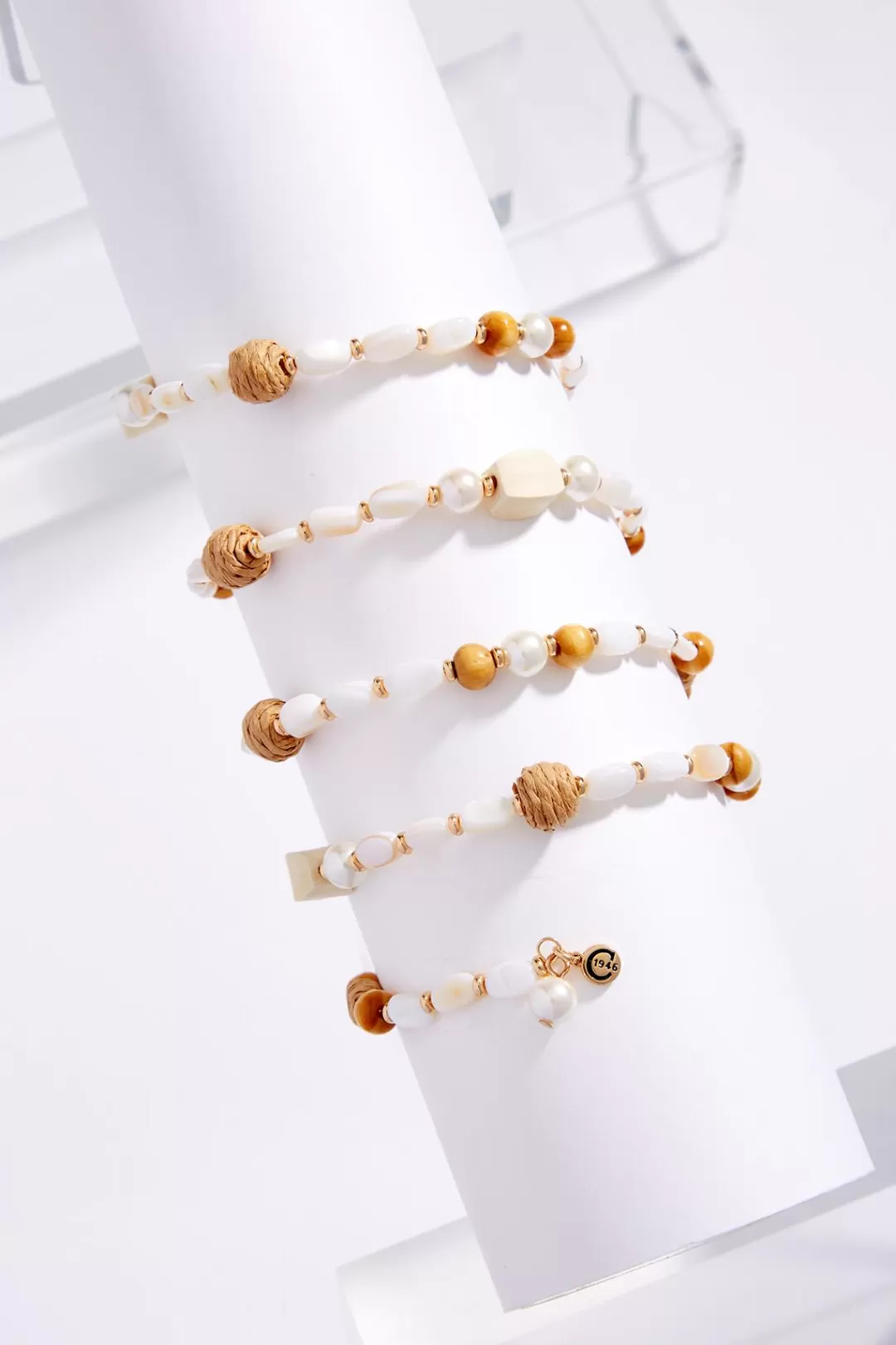 Cato Bracelets | Shell Raffia Coil Bracelet