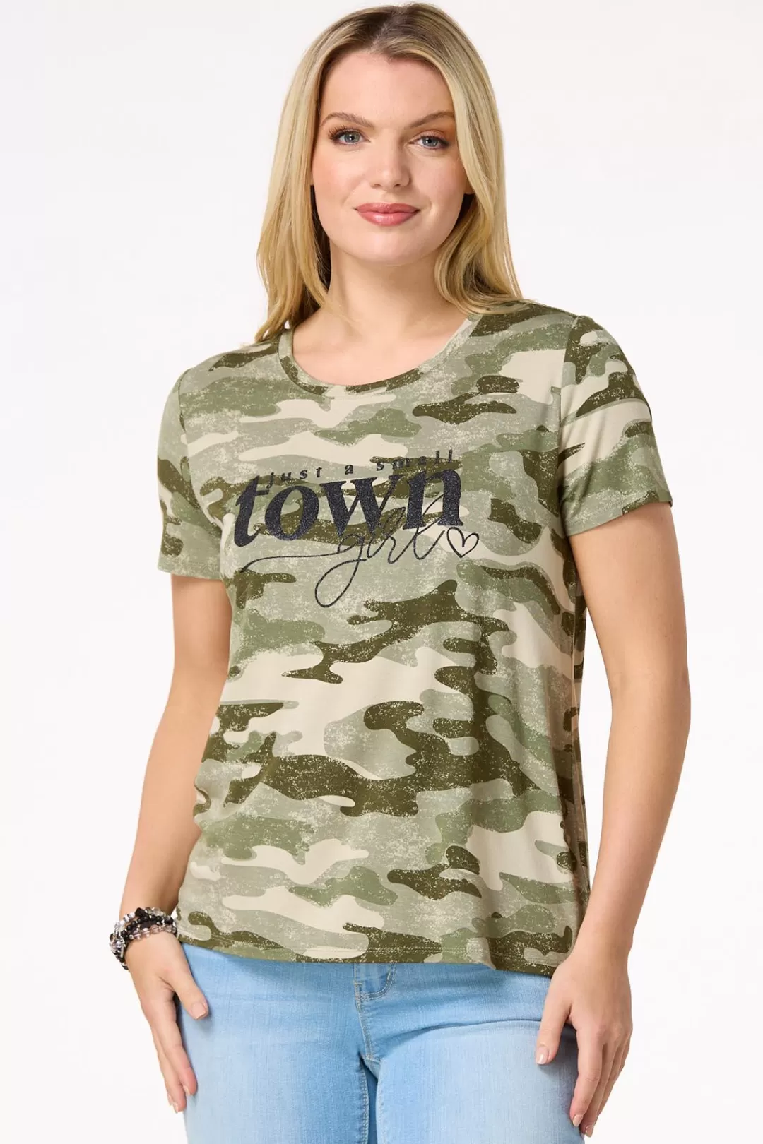 Cato Tops | Small Town Girl Camo Tee