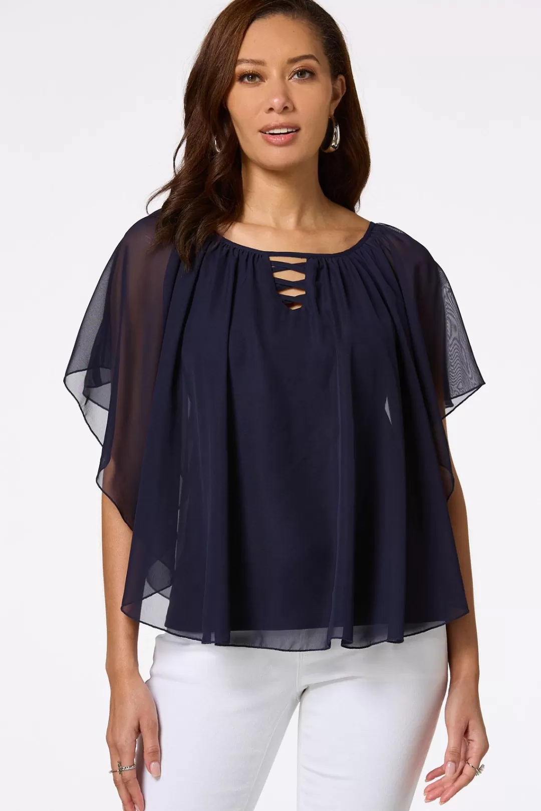 Cato Tops | Solid Lattice Capelet