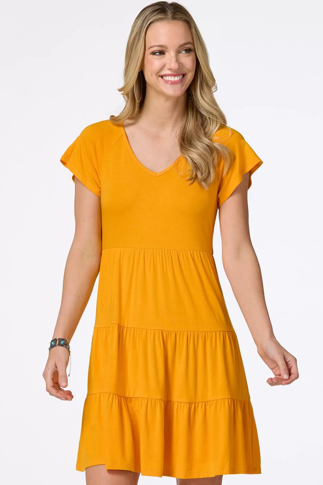 Cato Dresses | Solid Tiered T- Shirt Dress