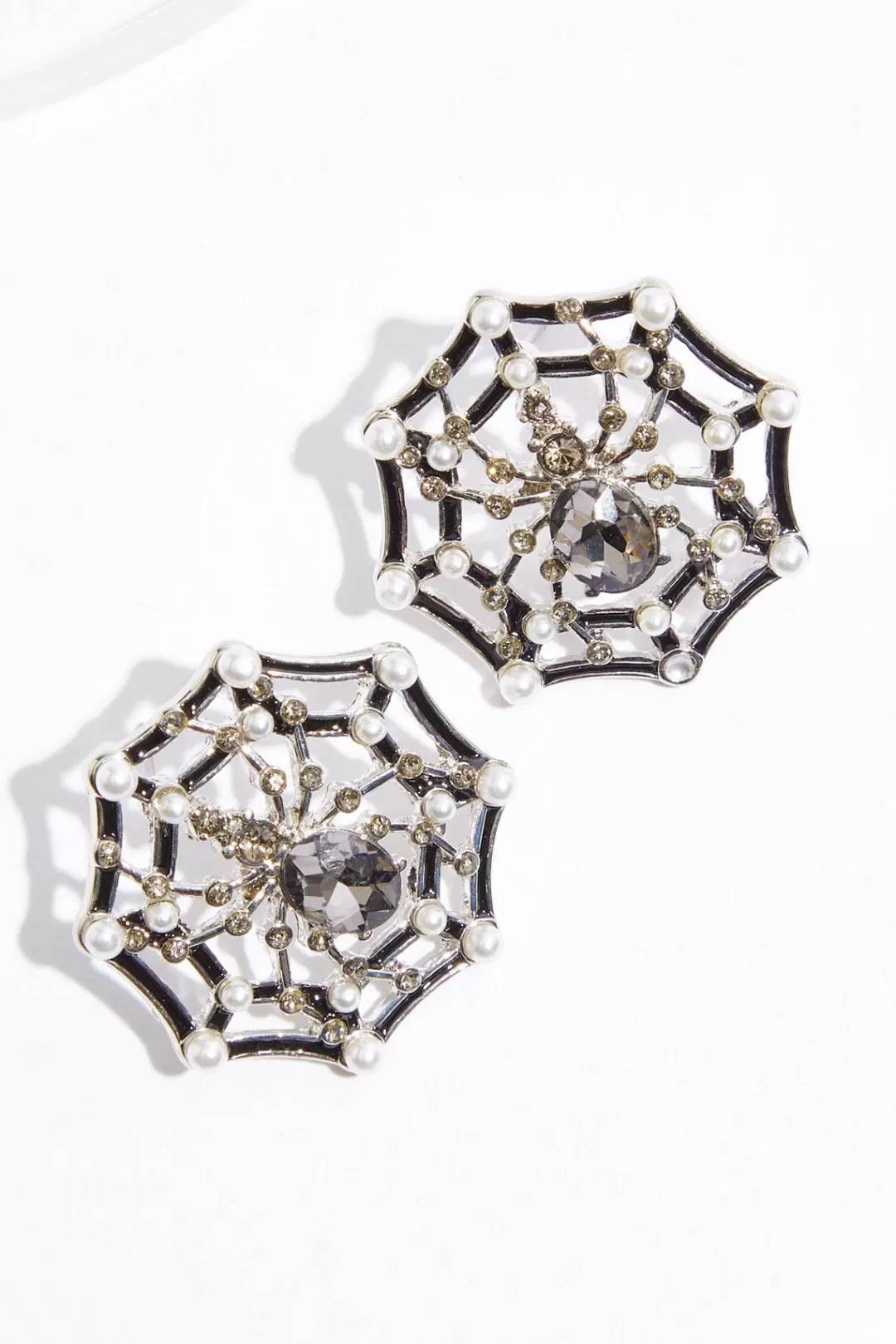 Cato Earrings | Spider Web Button Earrings