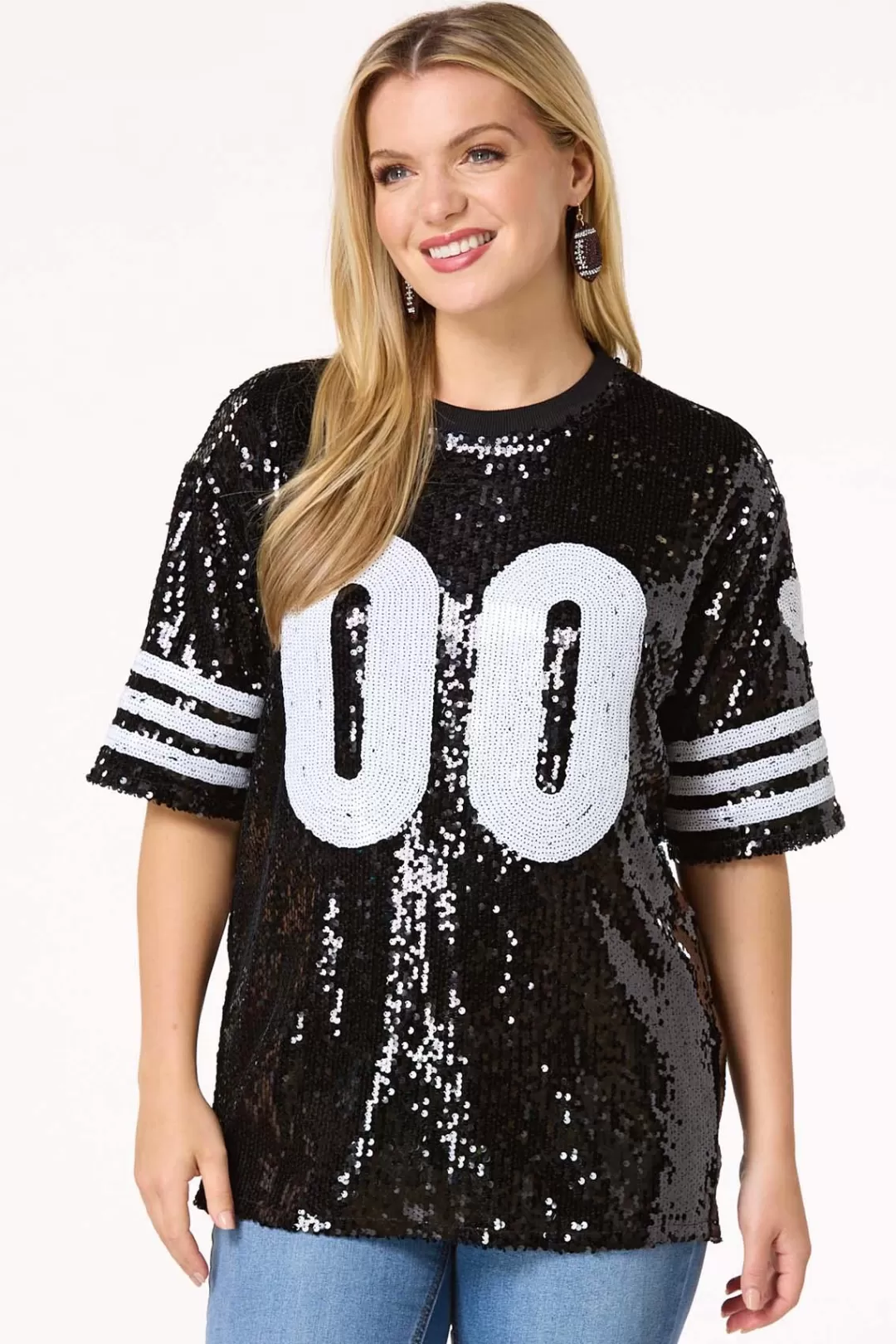 Cato Tops | Sporty Sequin Top