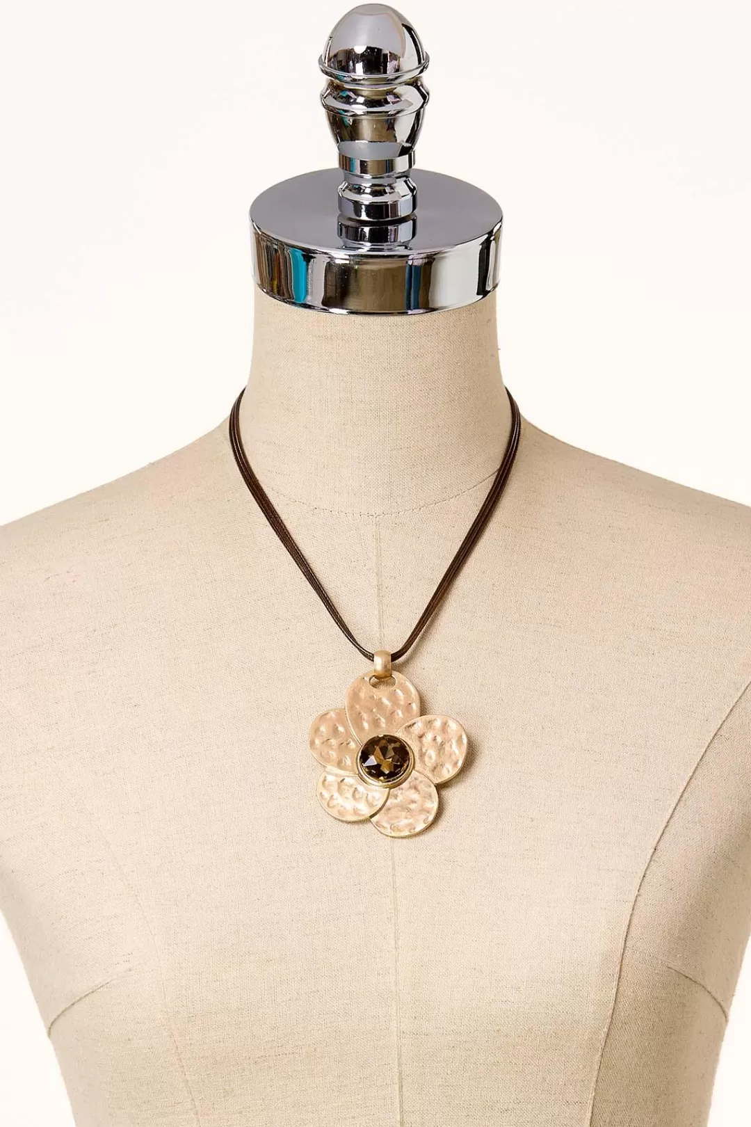 Cato Necklaces | Statement Flower Pendant Cord Necklace