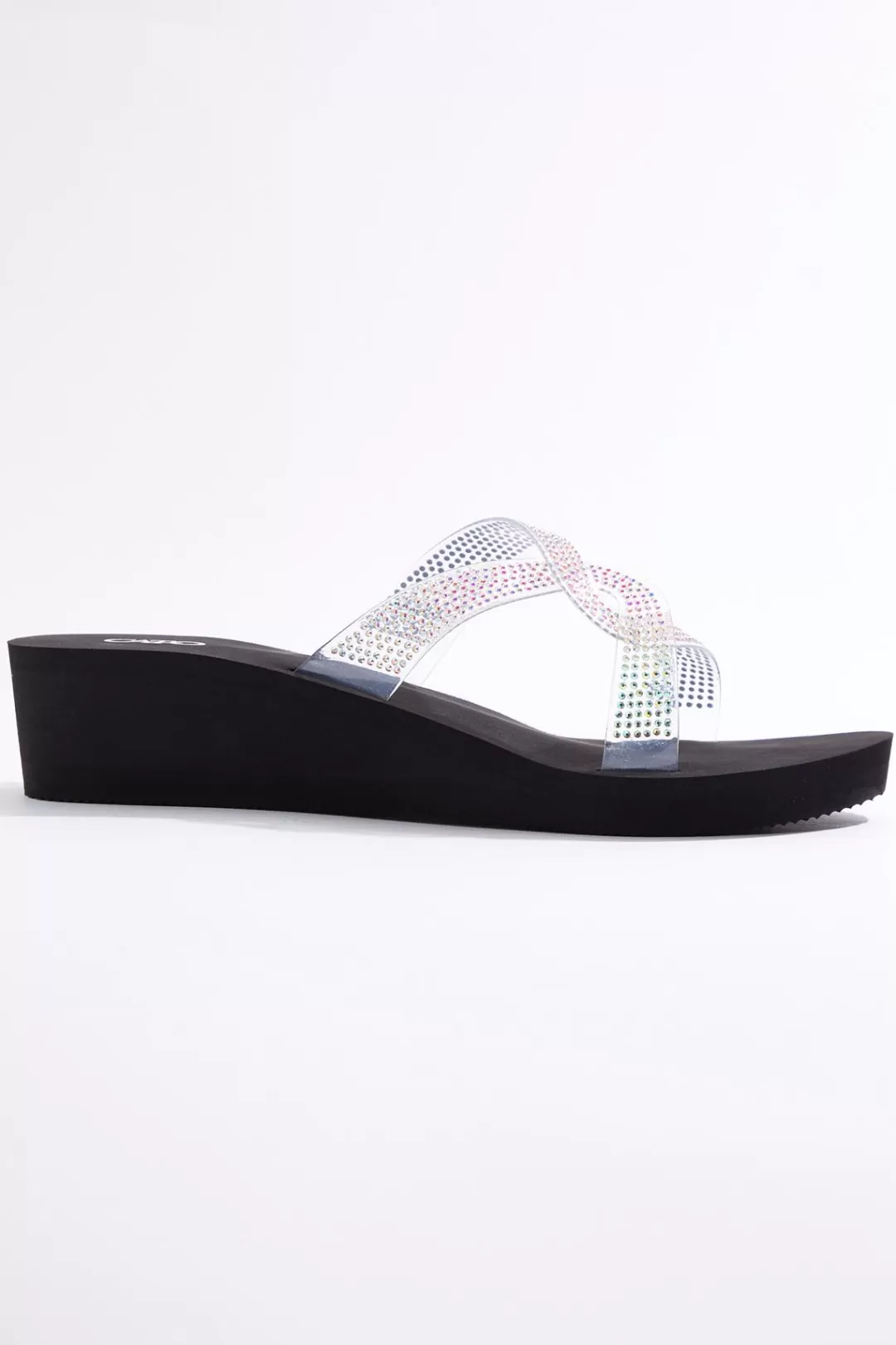 Cato Sandals | Stone Lucite Twist Wedge Sandals