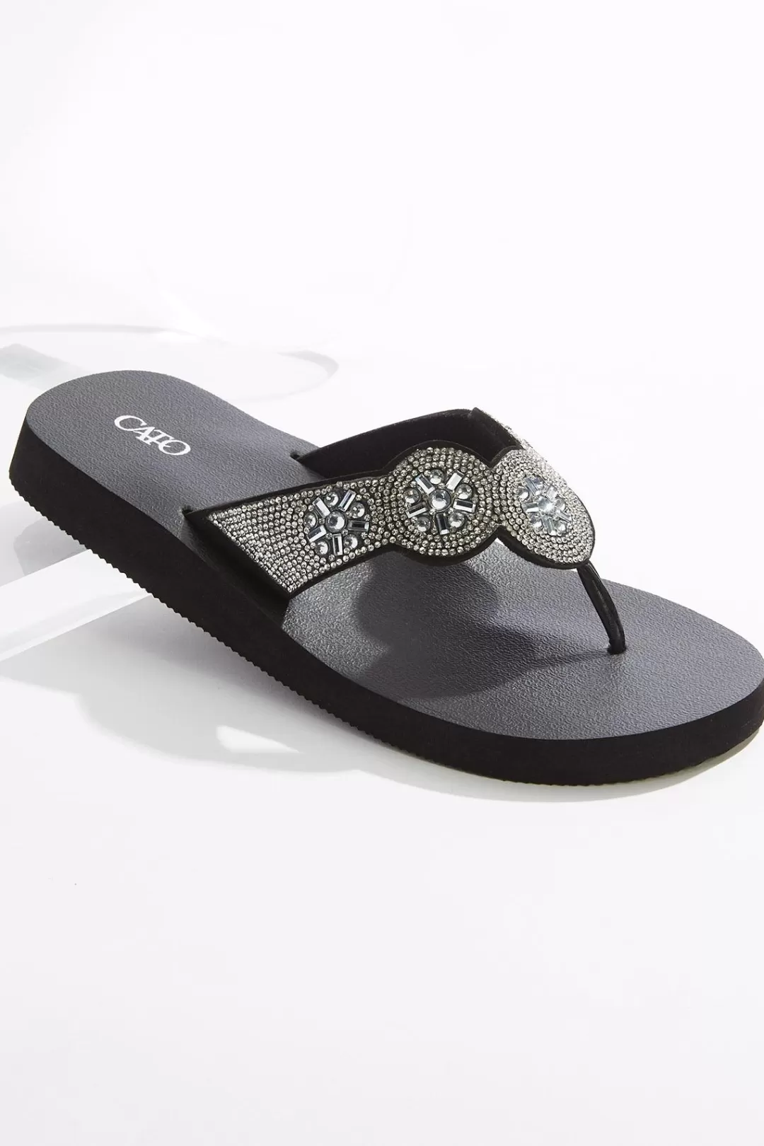 Cato Sandals | Stone Medallion Flip Flops