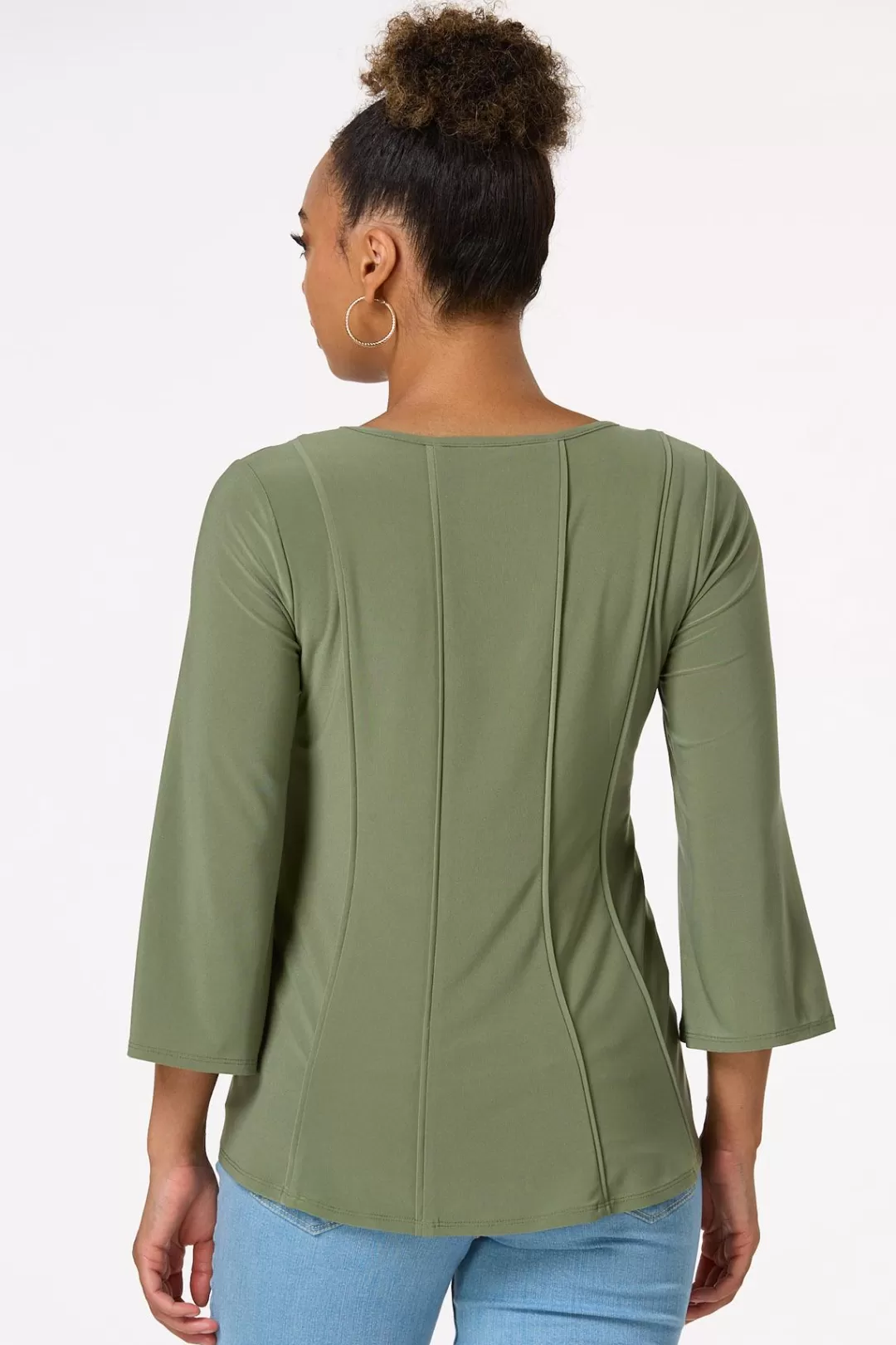 Cato Tops | Stretchy Seamed Front Top