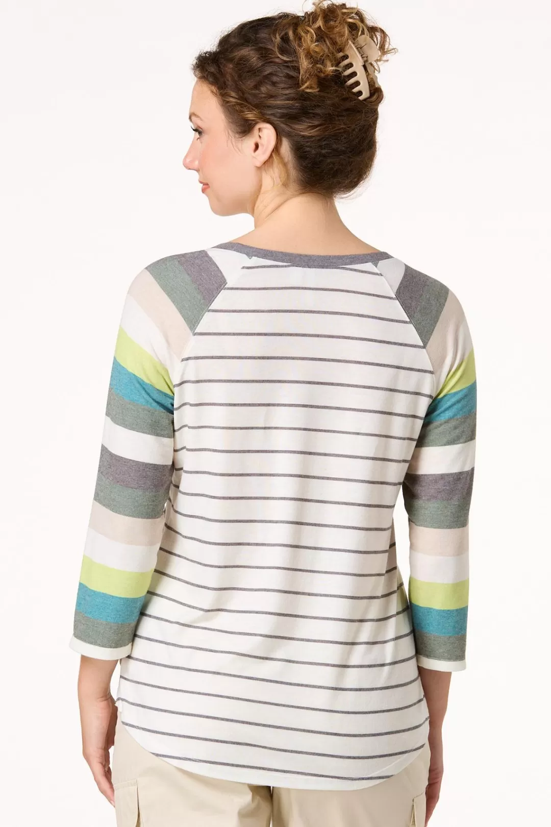 Cato Athleisure | Tops | Stripe Baseball Tee