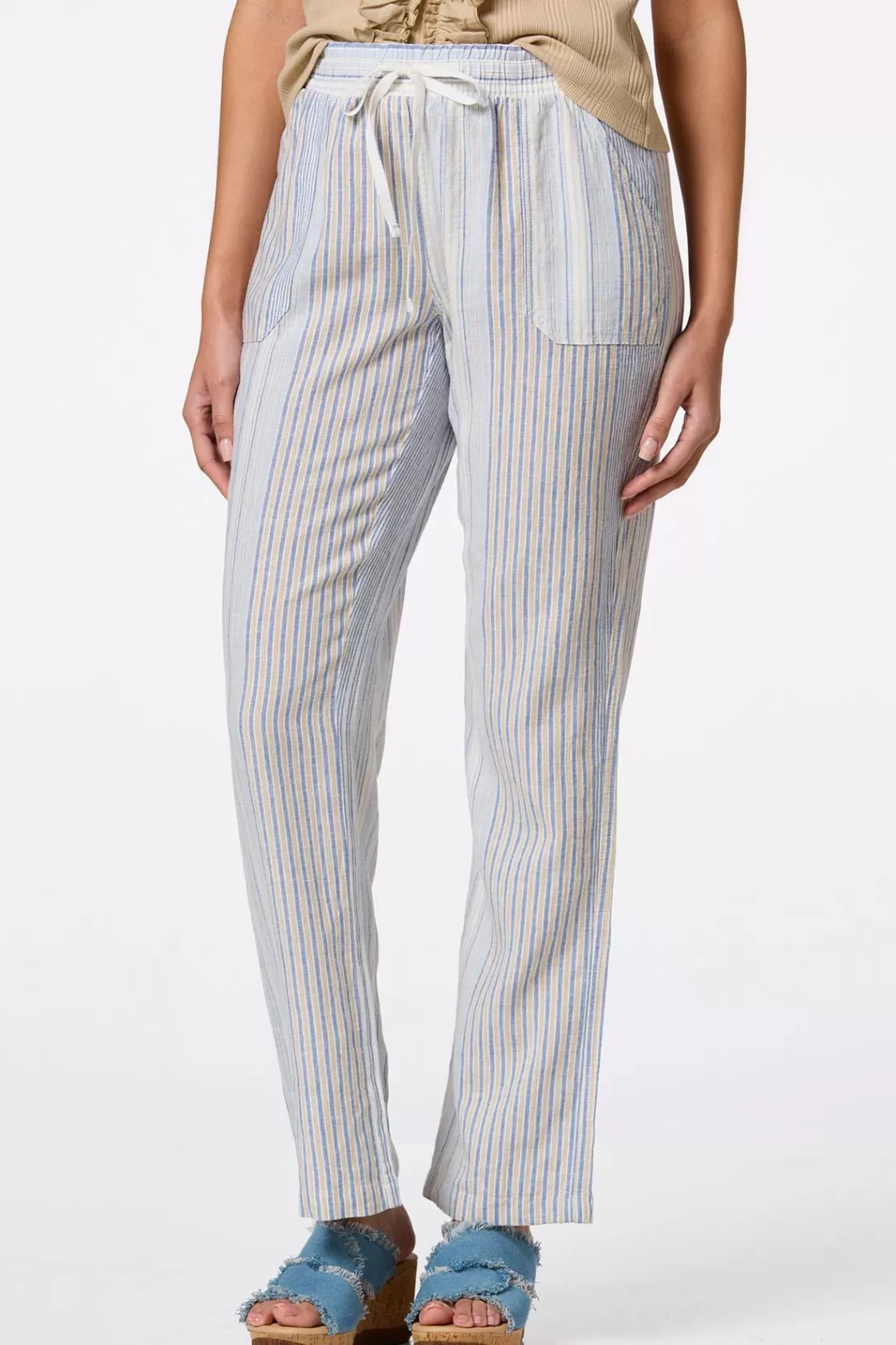 Cato Pants | Stripe Linen Beach Pants