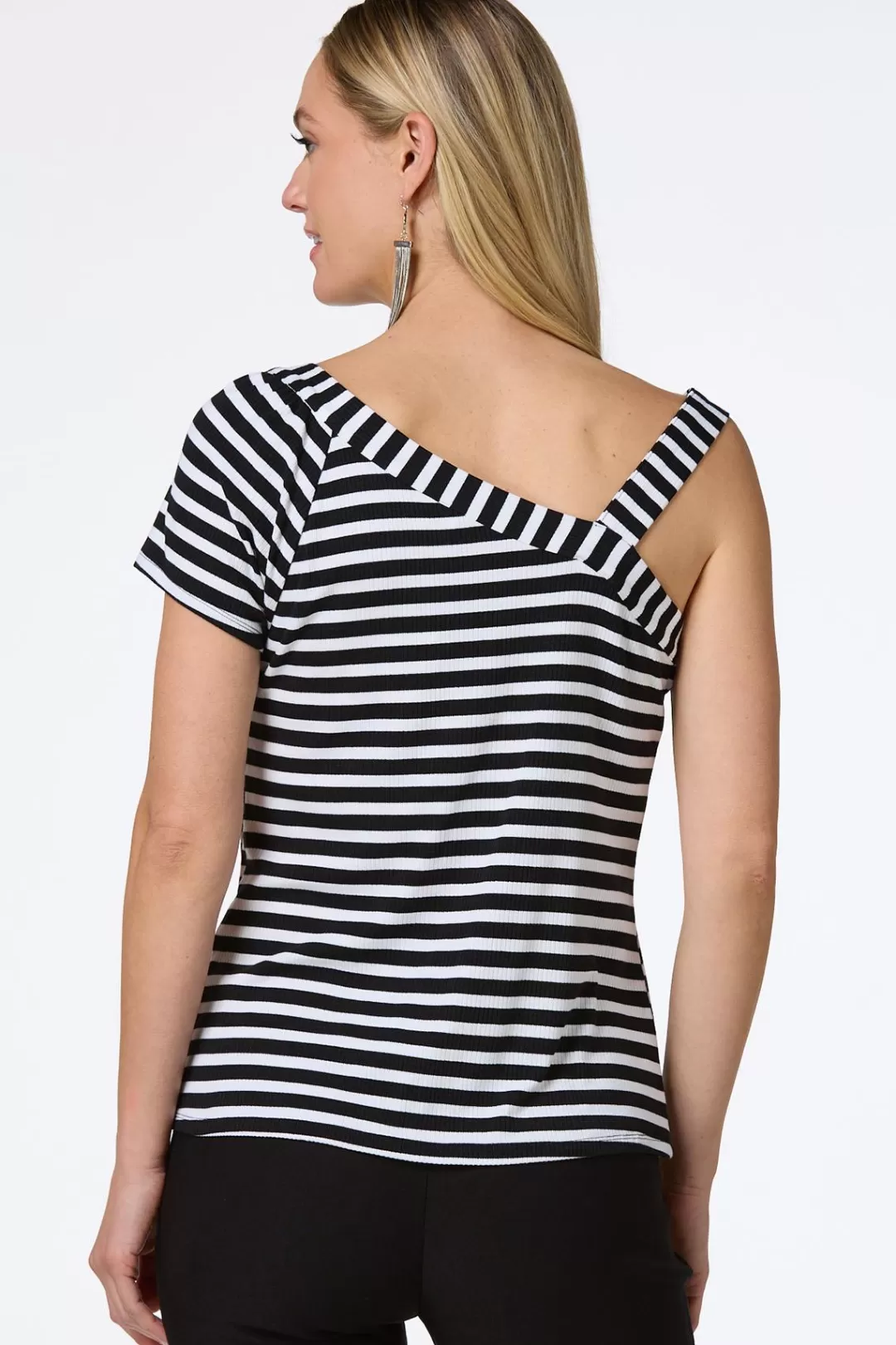 Cato Tops | Stripe One Shoulder Top