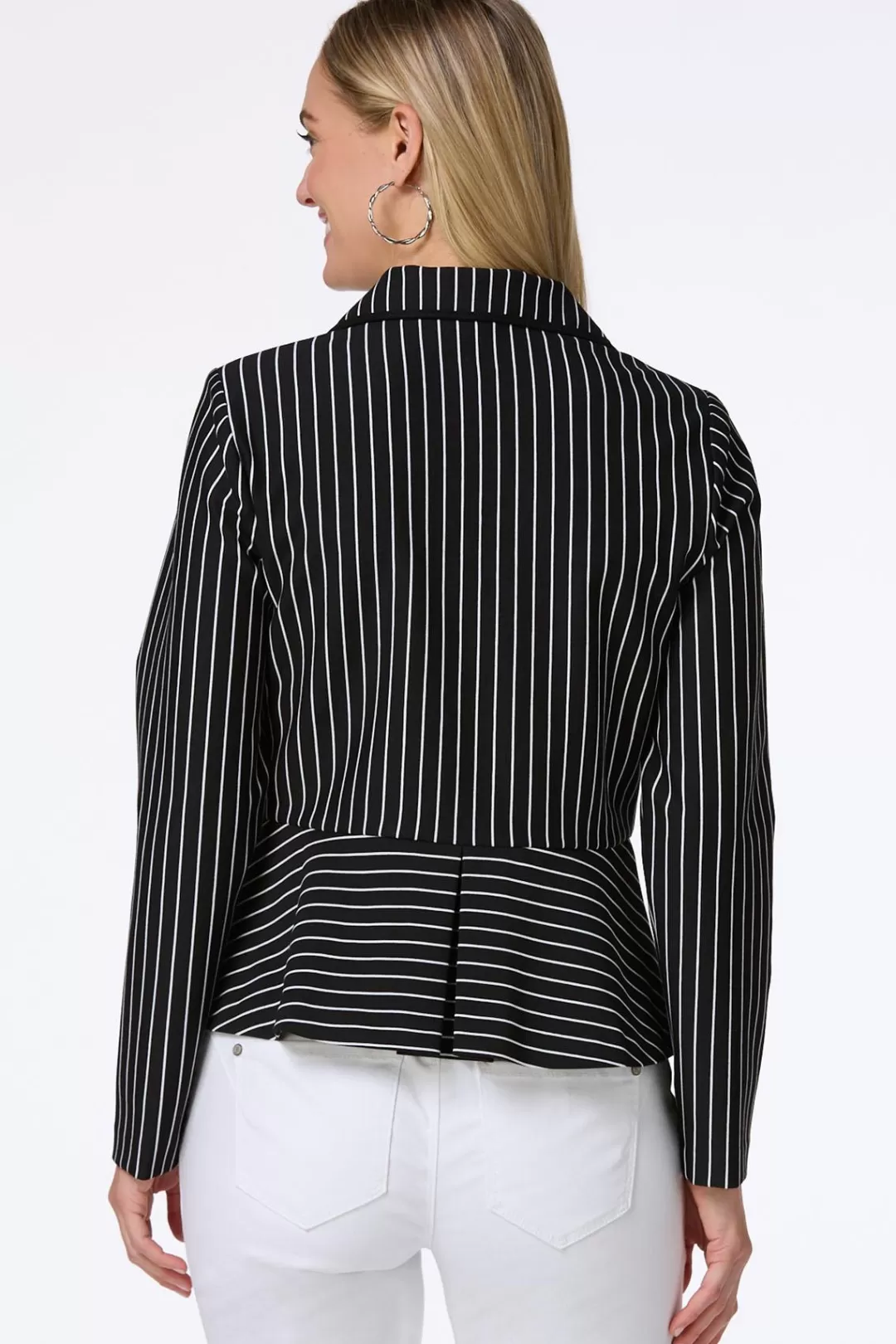 Cato Jackets & Vests | Stripe Peplum Blazer