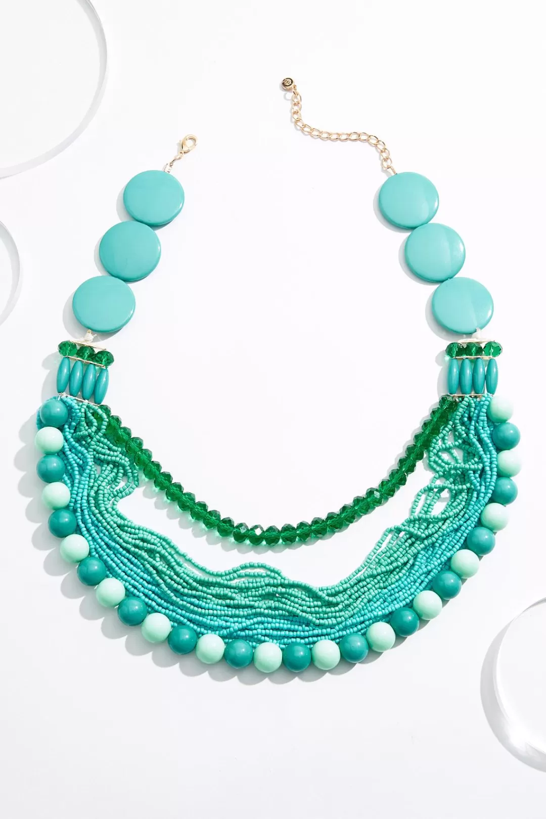 Cato Necklaces | Teal Seed Bead Layered Necklace