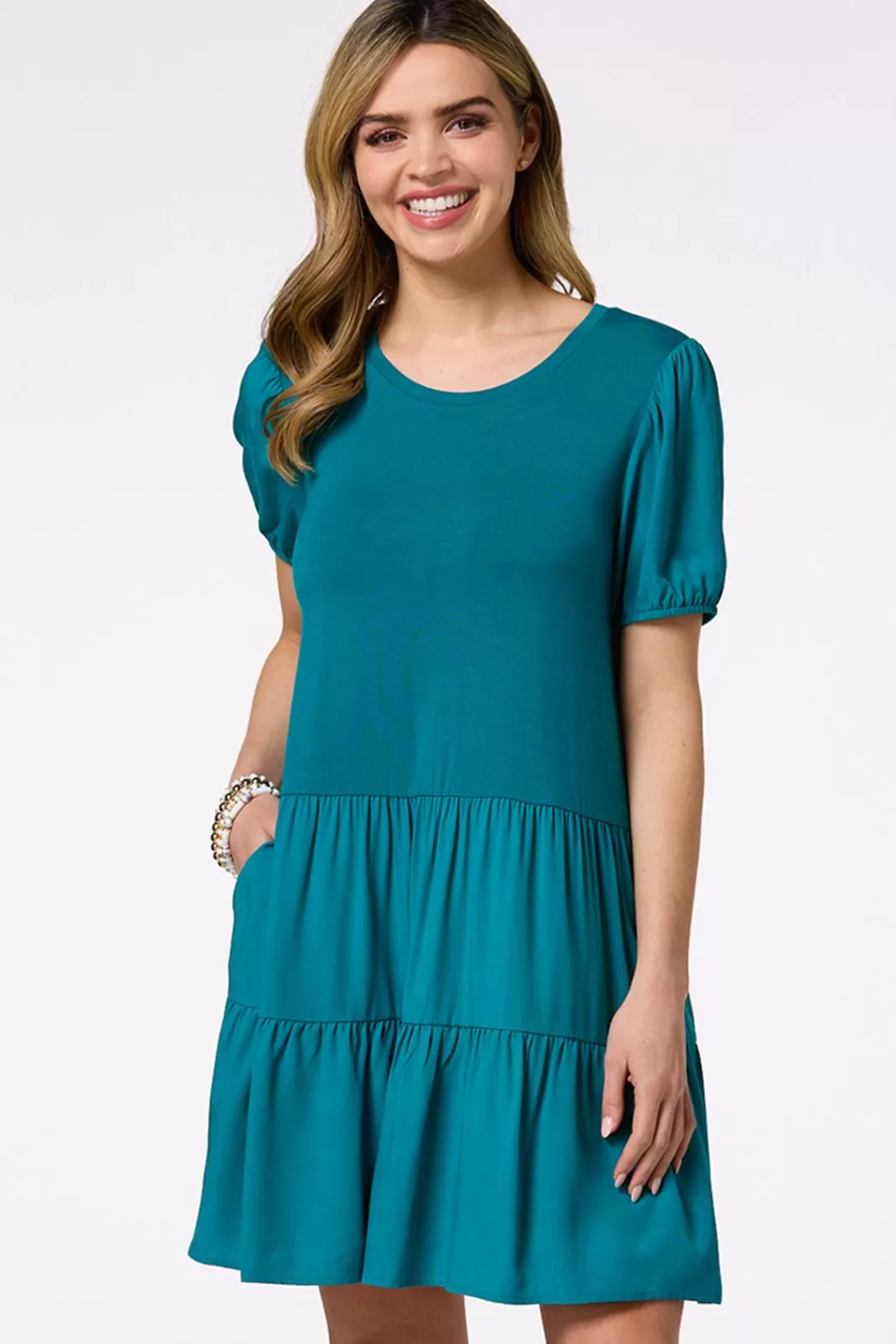 Cato Dresses | Teal Swing Dress