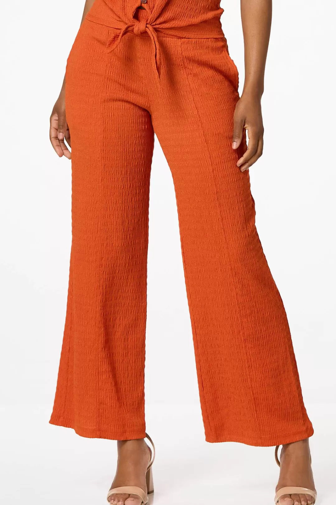 Cato Pants | Textured Wide Leg Pants