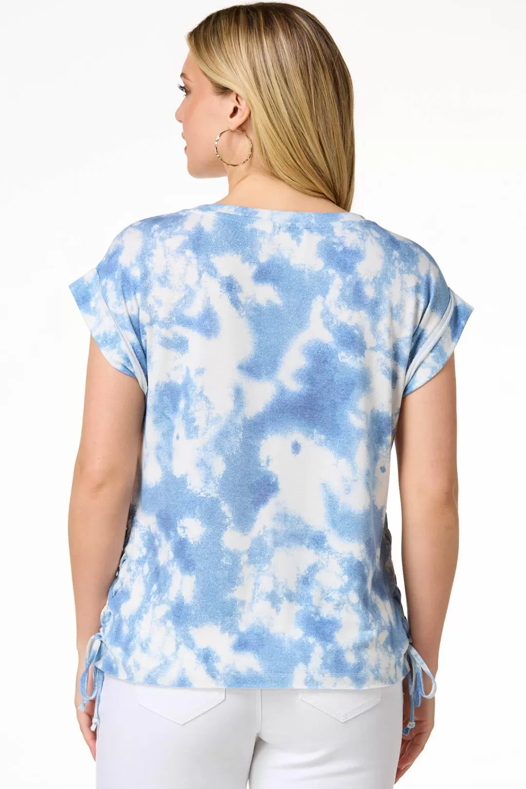 Cato Tops | Tie Dye Side Lace- Up Top