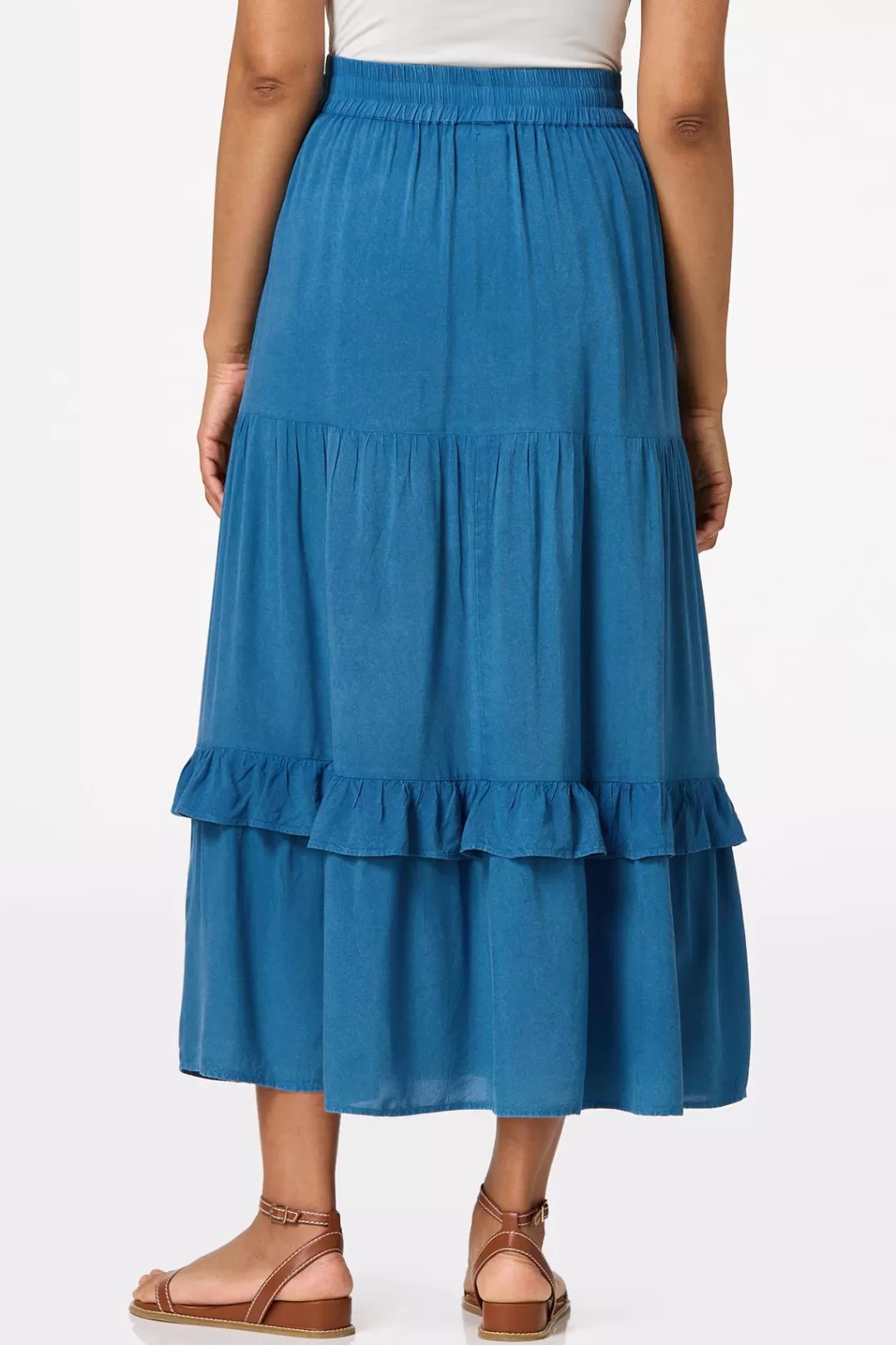 Cato Skirts | Tiered Chambray Maxi Skirt