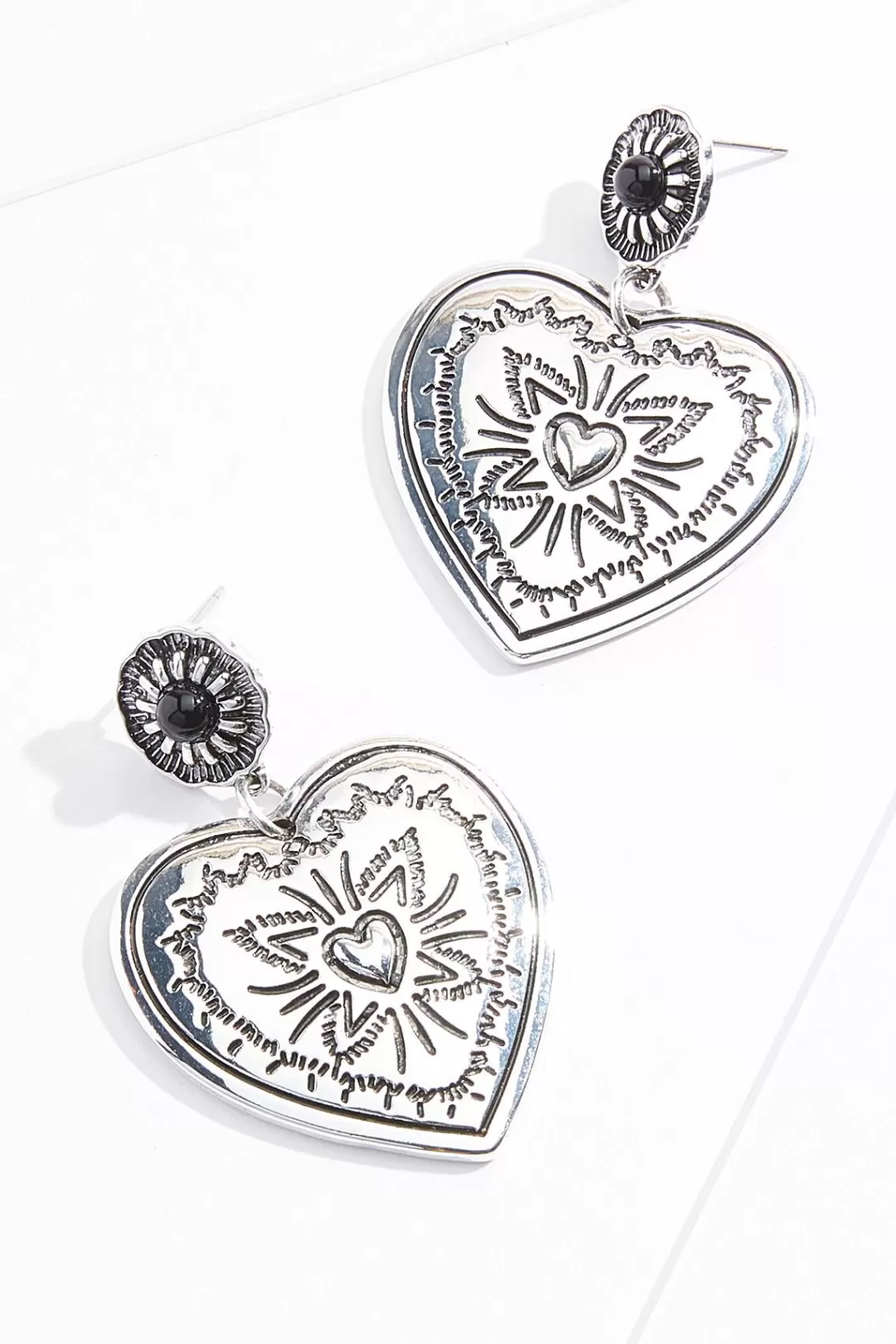 Cato Earrings | Western Engraved Heart Earrings