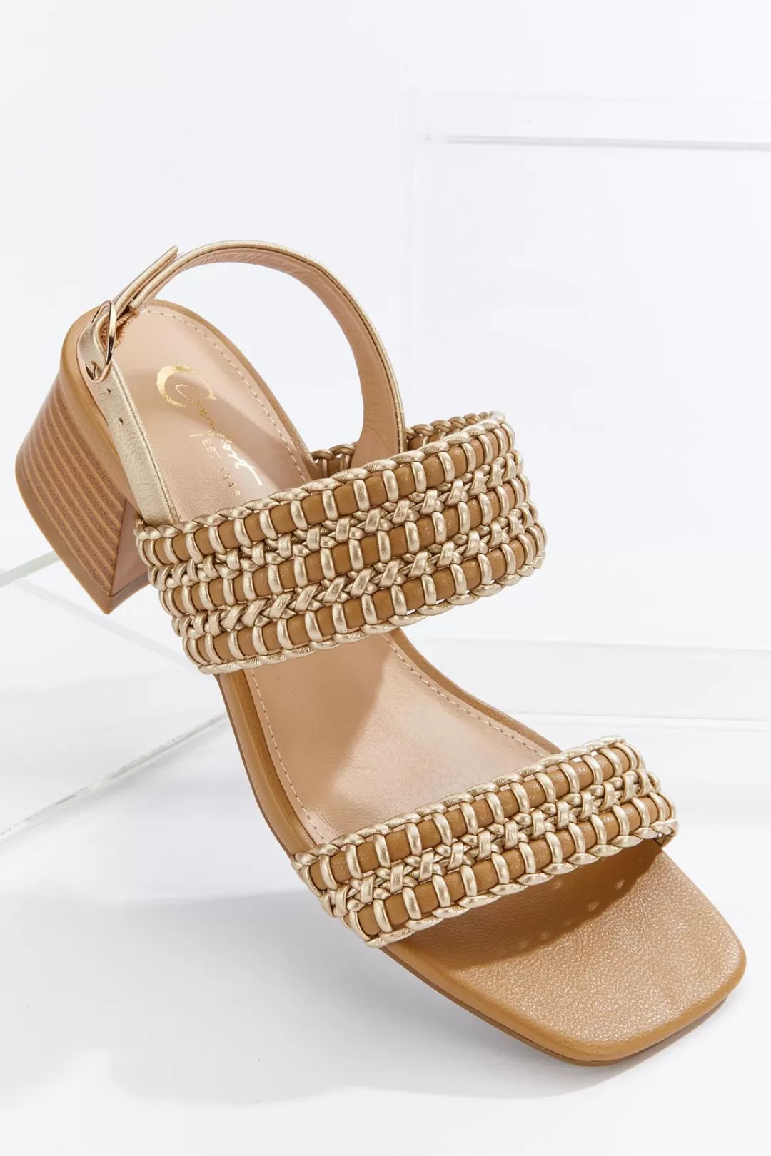 Cato Sandals | Whipstitch Low Heel Sandals