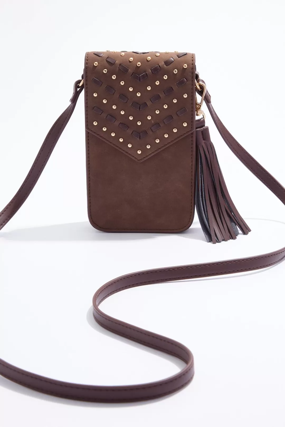 Cato Handbags | Whipstitch Stud Cellphone Crossbody