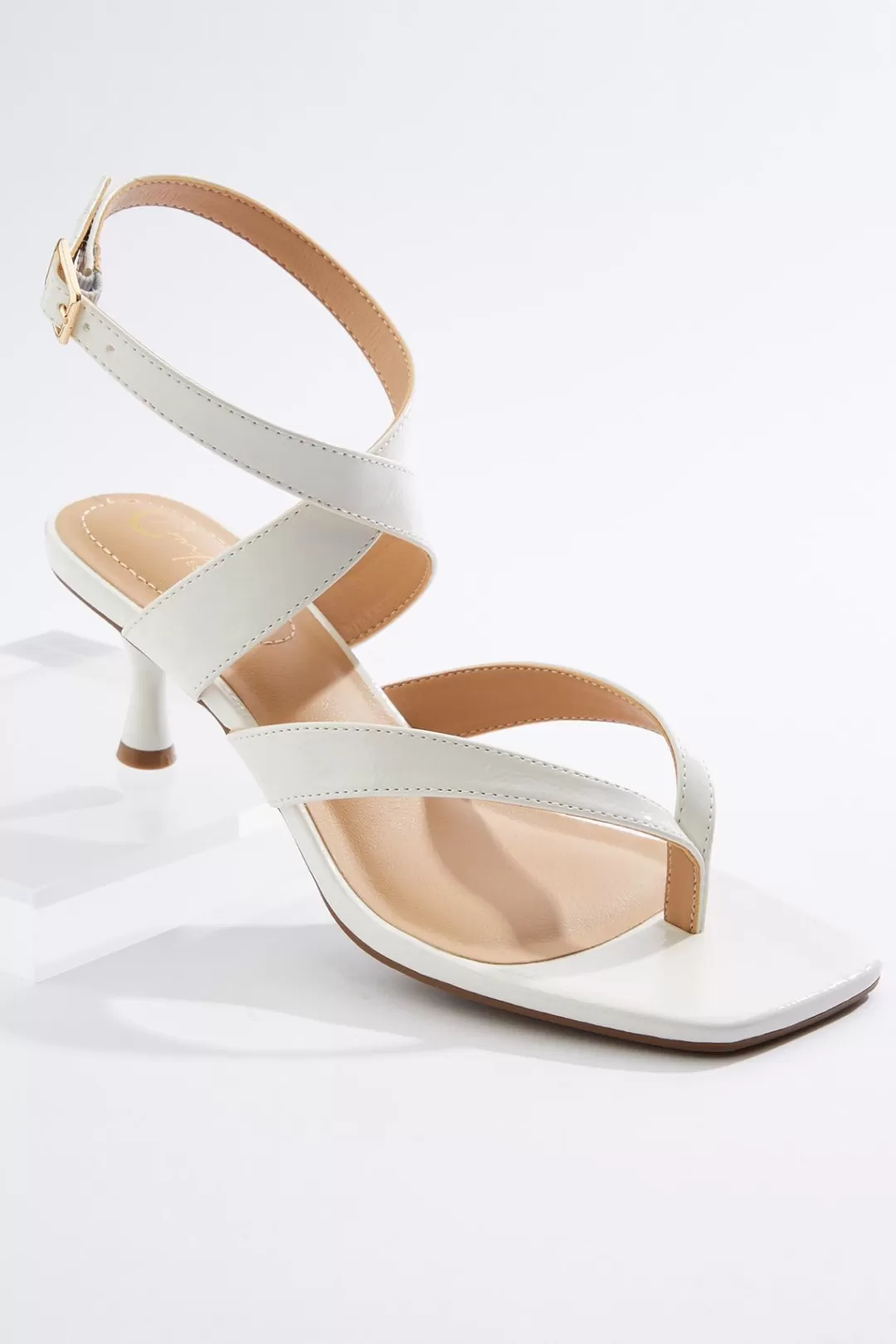 Cato Sandals | Heels | White Patent Heeled Sandals