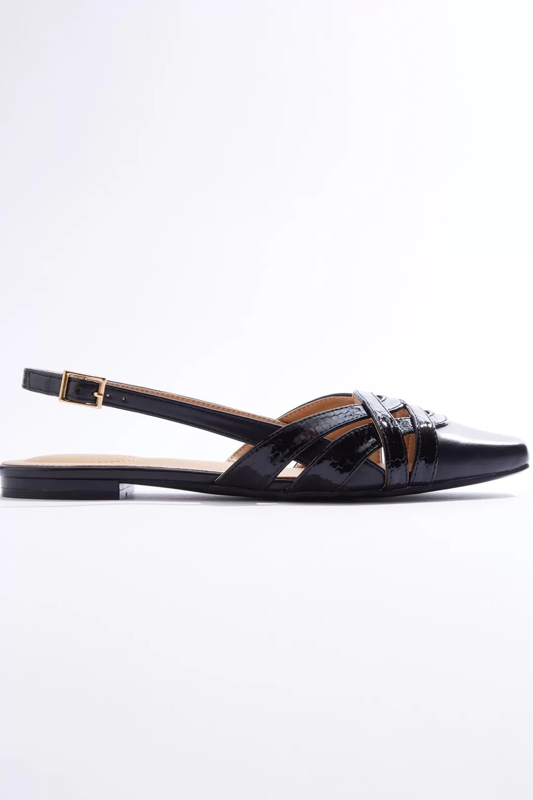 Cato Wide Width | Wide Width Croc Cutout Slingback Flats