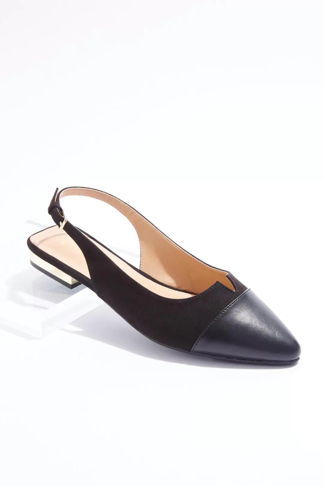 Cato Wide Width | Wide Width Notch Vamp Slingback Flats