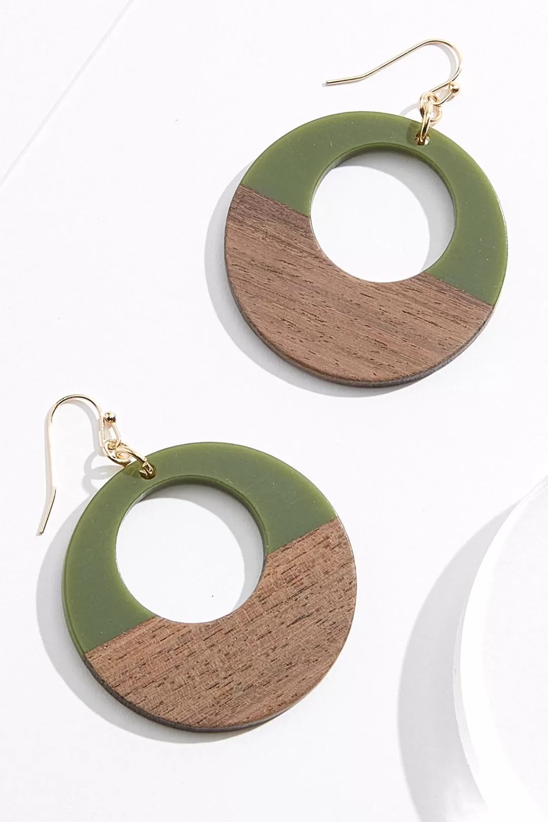 Cato Earrings | Wood Half Hoop Earrings